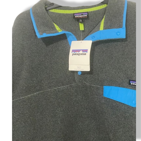 Patagonia Synchilla Snap T Fleece Lightweight Pullover Sweater Gray Blue Green - Picture 6 of 9